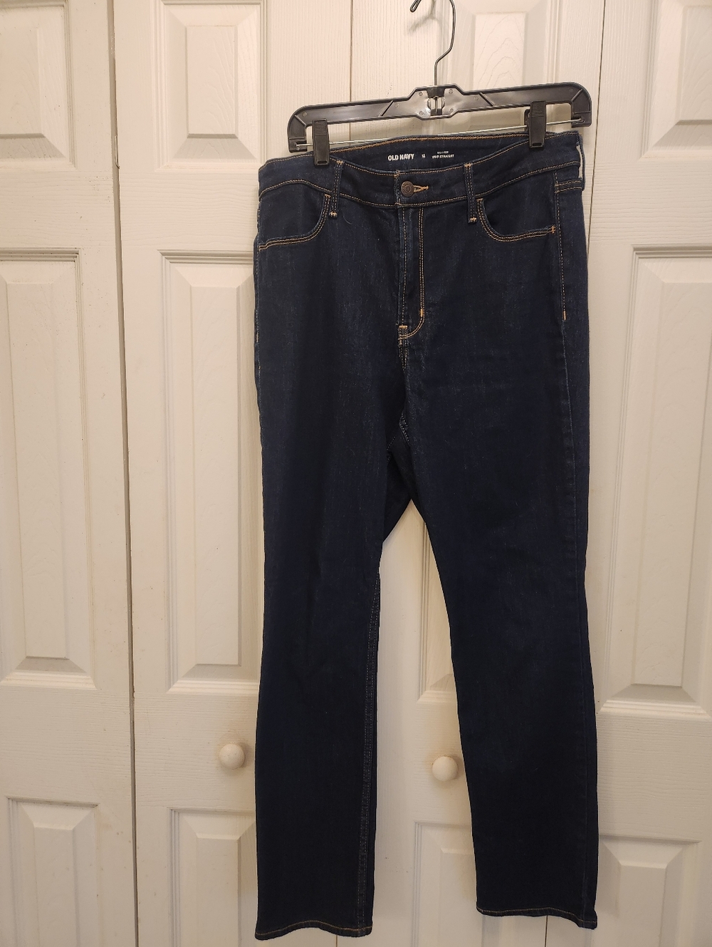Old Navy Womens WOW  Dark Indigo Slim Straight Jeans sz 10